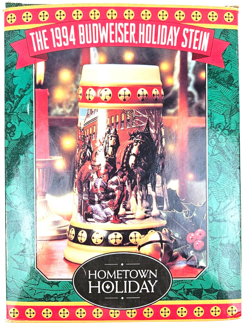 Budweiser Vintage 1994 Holiday Stein Titled "Hometown Holiday"